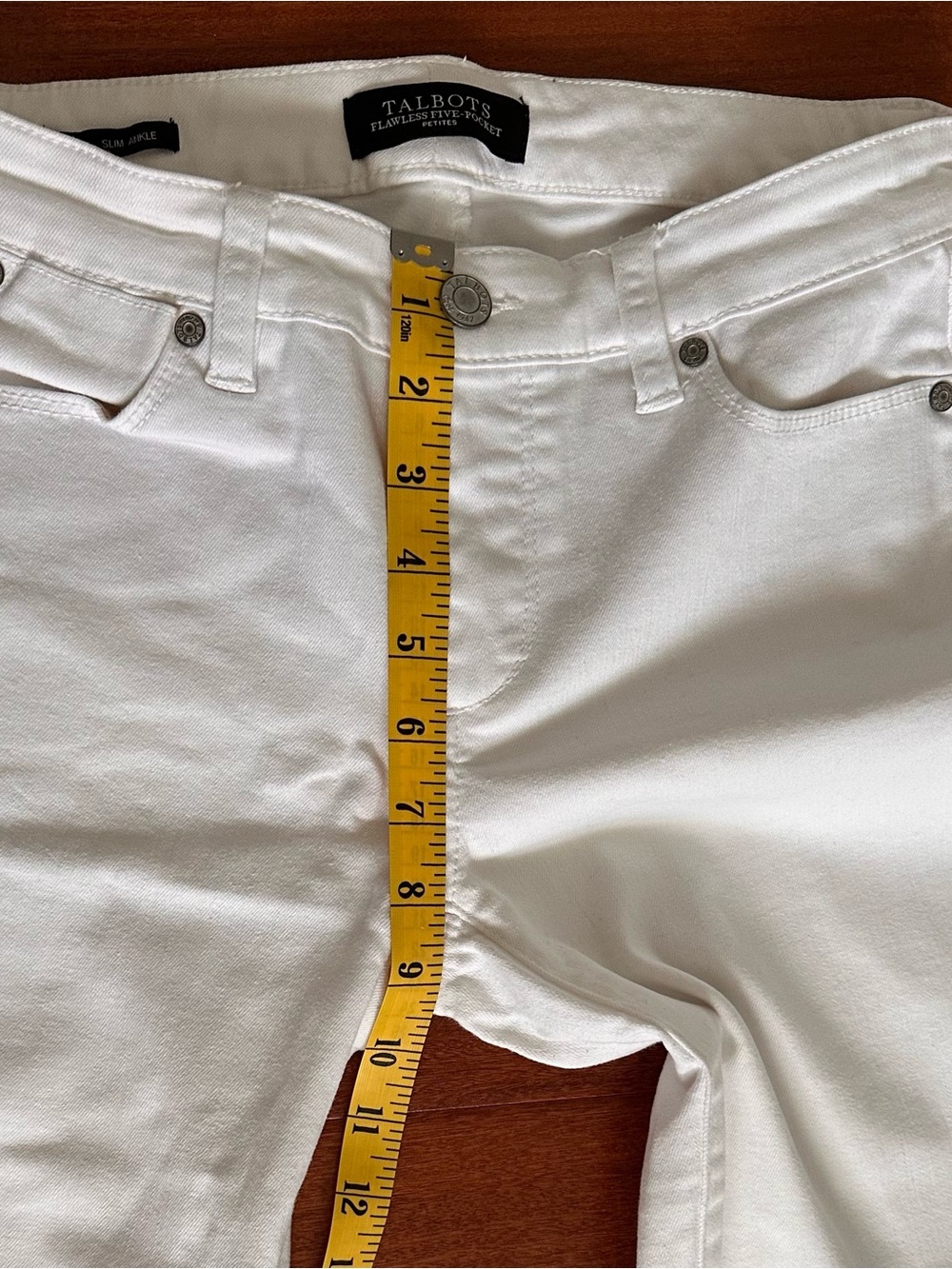 Talbots Flawless Five-Pocket Slim Ankle White Jeans Women’s Petite 2P - Picture 6 of 10